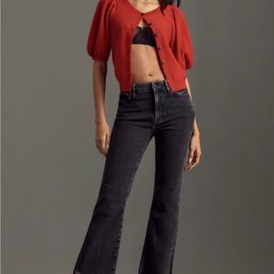 Frame High-Rise Black Flare Jeans - Women's